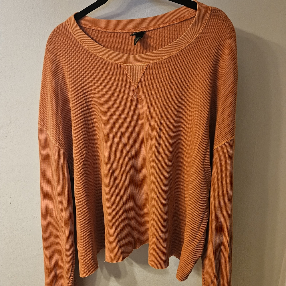 Wild Fable Orange Crewneck Sweater Soft Lightweight